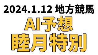 【睦月特別】地方競馬予想 2024年1月12日【AI予想】