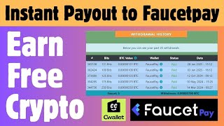 Earn Free BTC | Instant payout faucetpay site | Trusted - Paying since 2019 #btc #freebitcoin