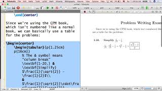 LaTeX Tutorial 5: Tables For Writing Problems:Doing Homework