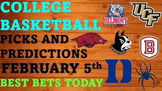 College Basketball Picks and Predictions February 5th Best Bets Today