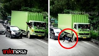 NGERII...! Aksi Sopir Selamatkan Diri Ketika REM BLONG