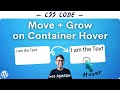 CSS to Move and Grow Text on Hover - Simple WordPress Code - Elementor Tutorial