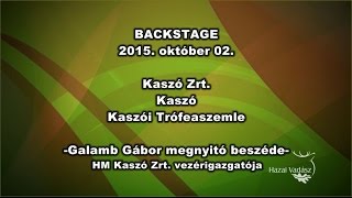 Gímbika Trófeamustra - Galamb Gábor vezérigazgató beszéde - 2015.10.02.