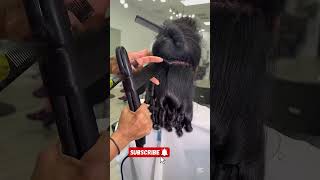 Curling a type 4 natural hair #naturalhair #type4hair #hairstyle #hairtransformation #shorts