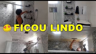 PINTAMOS E DECORAMOS O NOSSO BANHEIRO GASTANDO POUCO E  OLHA COMO FICOU 😍