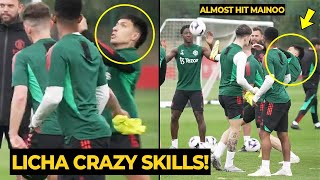 NO JOKE! Lisandro Martinez kick almost hit Mainoo head during training ahead Arsenal | Man Utd News