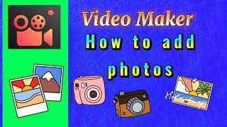 how to add photos on the video with Video Maker editor app ( Video Guru )