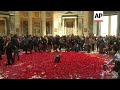 petals drift down at pantheon during rome mass