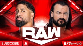 WWE Monday Night RAW: Drew McIntyre vs. Jey Uso | #jeyuso #drewmcintyre #wwe 2024