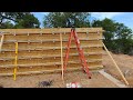 concrete wall forming with plywood snap ties and wedges part 3