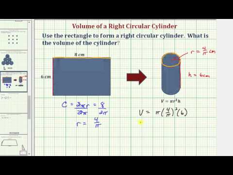 Find the Volume of a Right Circular Cylinder Formed from a Given Rectangle Find the Volume of a Right Circular Cylinder Formed from a Given Rectangle