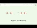 Solve 3-7x=-3(1+2x): Linear Equation Video Solution | Tiger Algebra