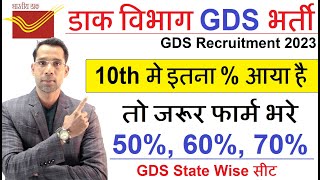 Post Office GDS 10th मे कितना % वाले फार्म भरे | GDS Online Form 2023 State Wise | Cut-off marks