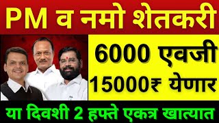 नमो शेतकरी व पीएम किसान 2 हप्ते 5000रू एकत्र येणार | या तारखेला येणार खात्यात Namo Shetkari Pm Kisan