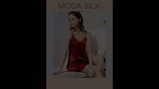 ModaSilk Women Sexy V-neck Silk Nightgown