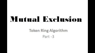 Mutual Exclusion in DS- Token Ring Algorithm -Part 3