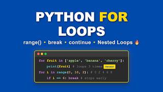 Python For Loops (Visually Explained) | Python Tutorial for Beginners #11