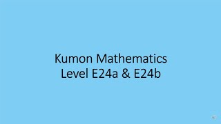 Kumon Mathematics E24a & E24b