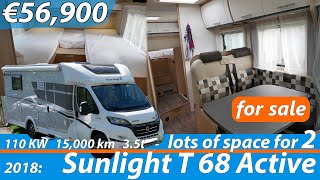 € 56,900 - Motorhome Tour - 2018 - Sunlight T 68 Active - the same as Carado T 447