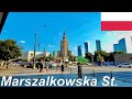 Marszalkowska St., Warsaw, Poland 🇵🇱 Summer Street Walk 2023 - 4K 60fps Walking Tour