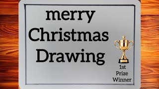 Christmas tree drawing easy/ merry christmas poster making/ christmas day chart paper decoration