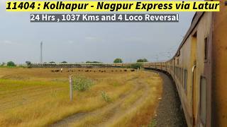 Kolhapur to Nagpur Full Journey | 11404 : Kolhapur - Nagpur Express with Pune WDP-4D