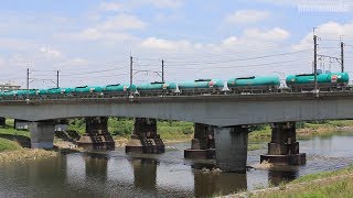 2017.6.24　武蔵野線通過貨物列車　Freight trains passing Musashino Line Tama river bridge