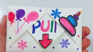 DIY / Pull Tab Origami Envelope card/ Letter Folding Origami / birthday card /Greeting card