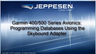 JDM for Windows: Downloading Data for Programming to Garmin 400/500 Series Avionics