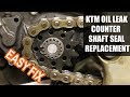 How to replace counter shaft seal on a dirt bike KTM 250 sx - dirt bike maintenance.