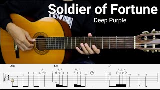 Soldier of Fortune - Deep Purple - Fingerstyle Guitar Tutorial TAB + Chords + Lyrics