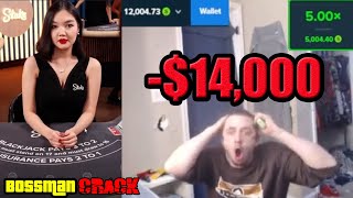 This one has it all.  Bossmanjack wins $14k, calls mom, loses $14k, and more. #gaming #twitch