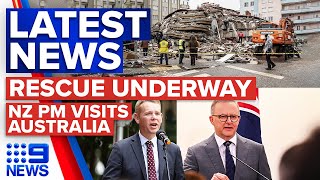 Rescue efforts underway in Turkey and Syria, NZ Prime Minister visits Australia | 9 News Australia