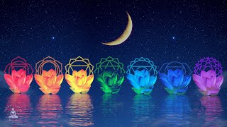 All Night 7 Chakras Peaceful Flute & Water Healing Sleep & Meditation Music | Crystal Singing Bowls