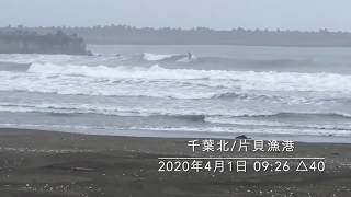 サーフィン:動画波情報【波伝レポ動画】片貝漁港 - 2020年4月1日 09:26 △40