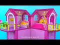 Build Mega Luxury Dream Pink Villa with HUGE Rainbow Stairs from Cardboard  DIY Miniature House