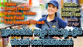 ഇസ്രയേലിലെ സൂപ്പർ മാർക്കറ്റുകളിൽ നിരവധി തൊഴിലവസരങ്ങൾ-Many job Opportunities in Supermarkets - Israel