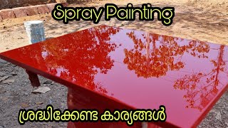 PU Spray Painting In Malayalam|MDF painting