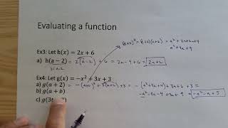 Math 0925 - Chapter 9 section 2 - Function Notation and Linear Functions