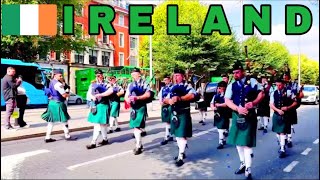 IRELAND Vlog 🇮🇪 Celtic Irish/Scottish Bagpipes and Drum Band with beautiful weather of Dublin