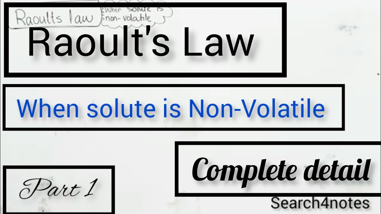 Raoult's Law(P-1)|when Solute Is Non-Volatile| #class11chemistry # ...