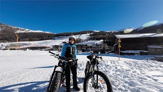 Livigno 1 Gennaio 2025 - Primo giorno dell'anno in Fat bike sulla neve verso la Val Federia.