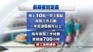 長期夜間工作勞工 強制雇主提供健檢 20190109公視晚間新聞