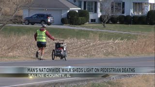 Man's nationwide walk sheds light on pedestrian related traffic deaths