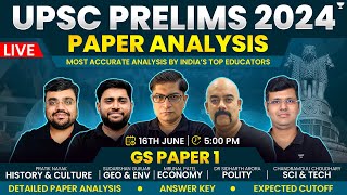 UPSC Prelims 2024 Paper Analysis | GS Paper 1 Answer Key, Expected Cut-off | UPSC Unstoppables