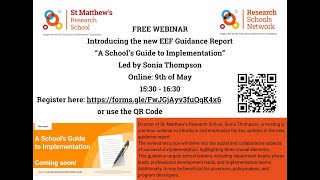 Introducing the new EEF Guidance Report A Schools Guide to Implementation
