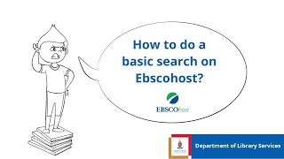 How to do a basic search in a database: EBSCOhost | Library Training