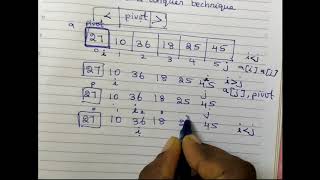 Quick Sort Example in Tamil || Quick Sort Algorithm || Data Structures