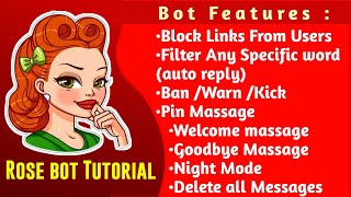 Rose Bot Telegram Tutorial | How to Use and Setup Telegram Rose Bot