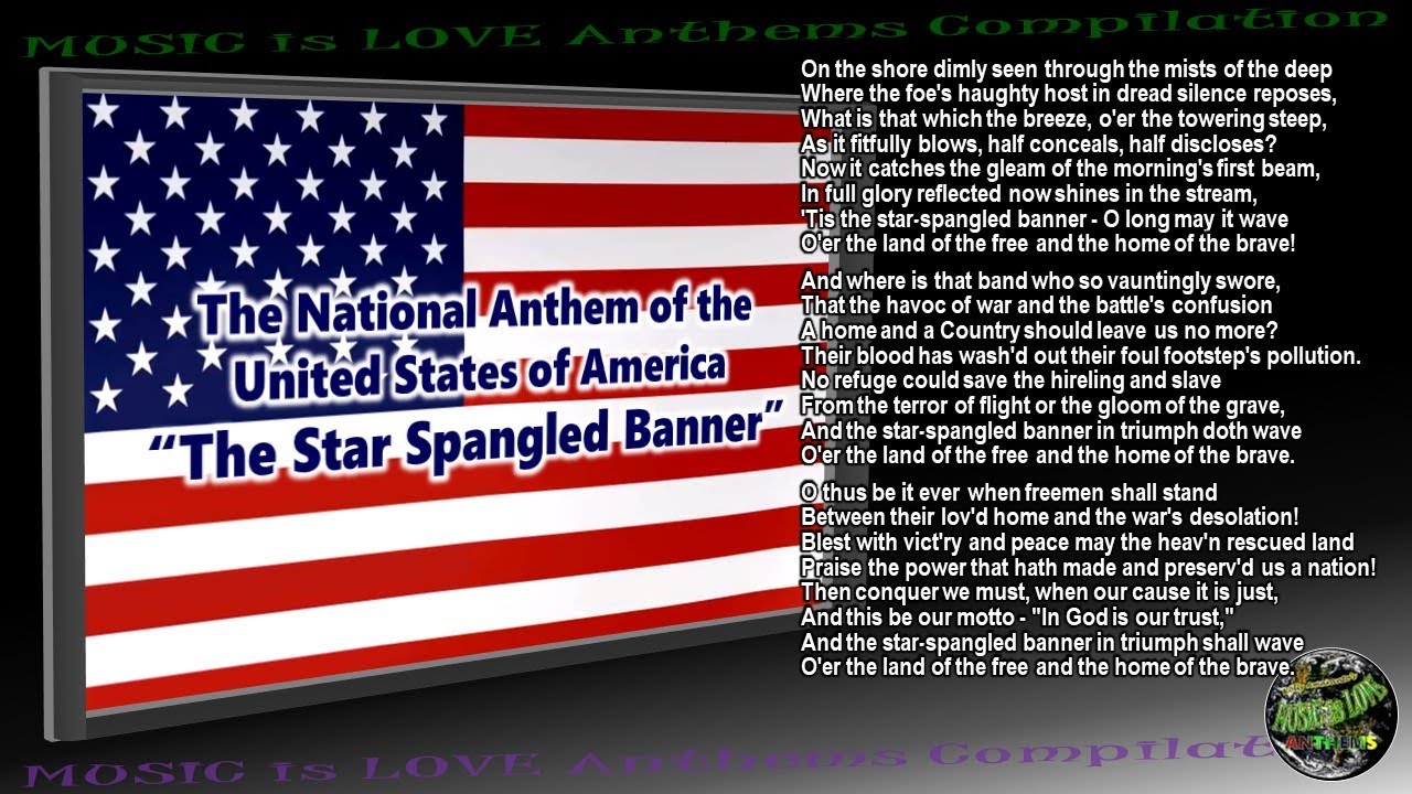 United States National Anthem INSTRUMENTAL With Lyrics, Full Version ...